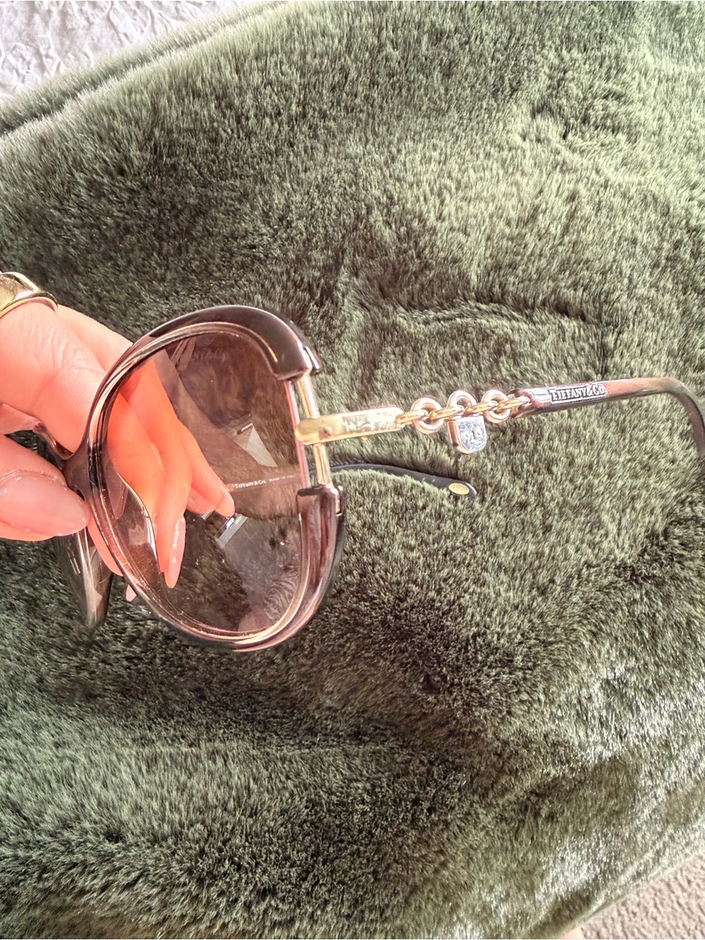 Tiffany & Co. Brown Gradient Women’s Sunglasses with Gold Accents - Picture 7 of 7
